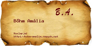 Bőhm Amália névjegykártya