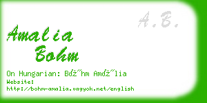 amalia bohm business card